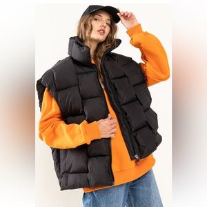High Neck Puffer Vest